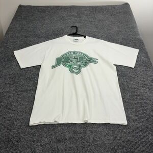 Vintage New York Jets Dynasty T Shirt Mens XL White Cotton Graphic Sportswear